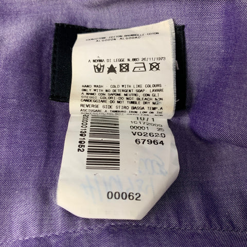 JUST CAVALLI Size XXL Purple Print Cotton Button Up Long Sleeve Shirt
