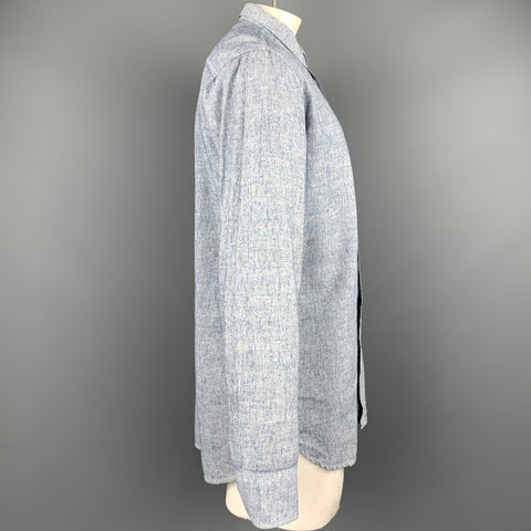 OUR LEGACY Size 42 Blue Chambray Hemp Blend Long Sleeve Shirt