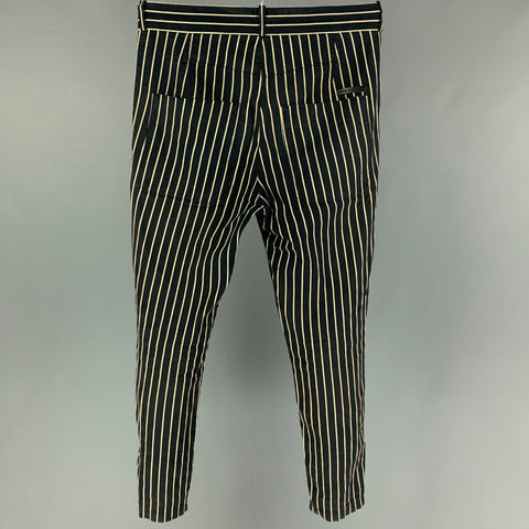 DIESEL / BLACK GOLD Size 30 Navy Cream Stripe Cotton Button Fly Casual Pants