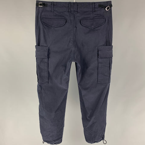 MAURO GRIFONI Size 34 Navy Cotton Cargo Casual Pants