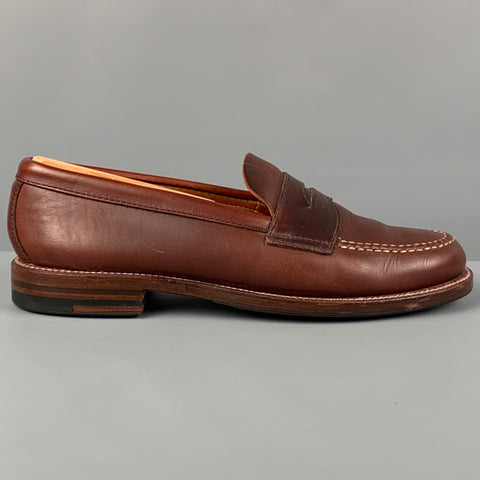 ALDEN Size 6.5 Brown Leather Penny Loafers