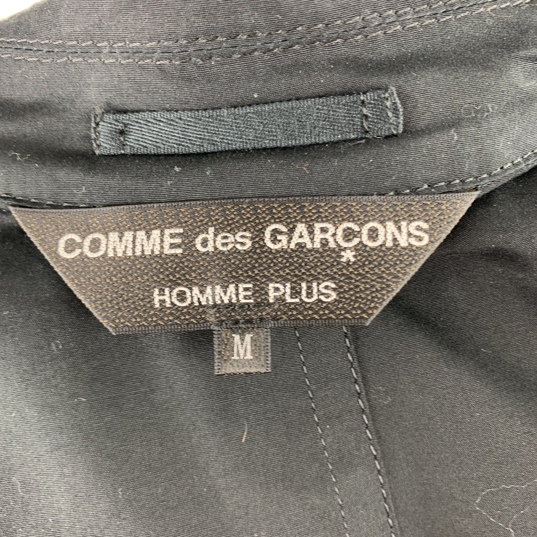 COMME des GARCONS HOMME PLUS Taille M Manteau Double Boutonnage en Coton Noir