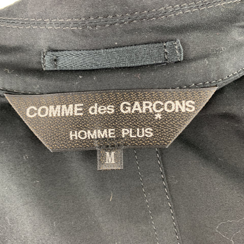 COMME des GARCONS HOMME PLUS Size M Black Cotton Double Breasted Coat