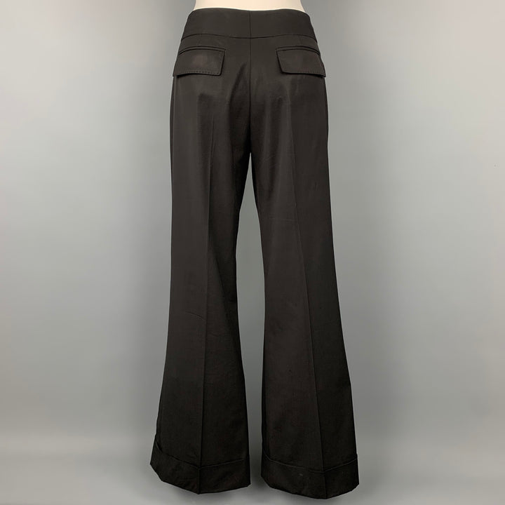 KAUFMAN FRANCO Size 10 Black Wool Wide Leg Dress Pants