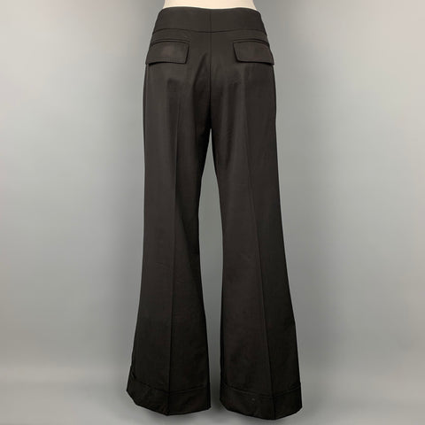 KAUFMAN FRANCO Talla 10 Pantalón de vestir de pierna ancha de lana negra