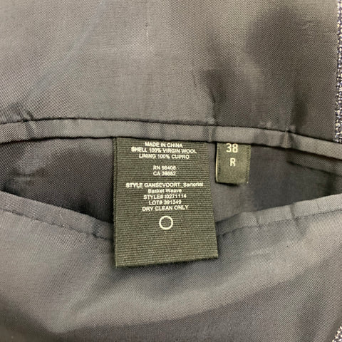 THEORY Size 38 Navy Blue Woven Virgin Wool Single Button Sport Coat