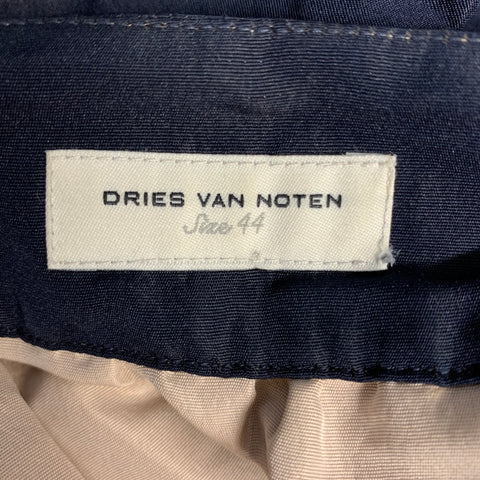 DRIES VAN NOTEN Size 12 Navy Silk Blend Bubble Hem Dress