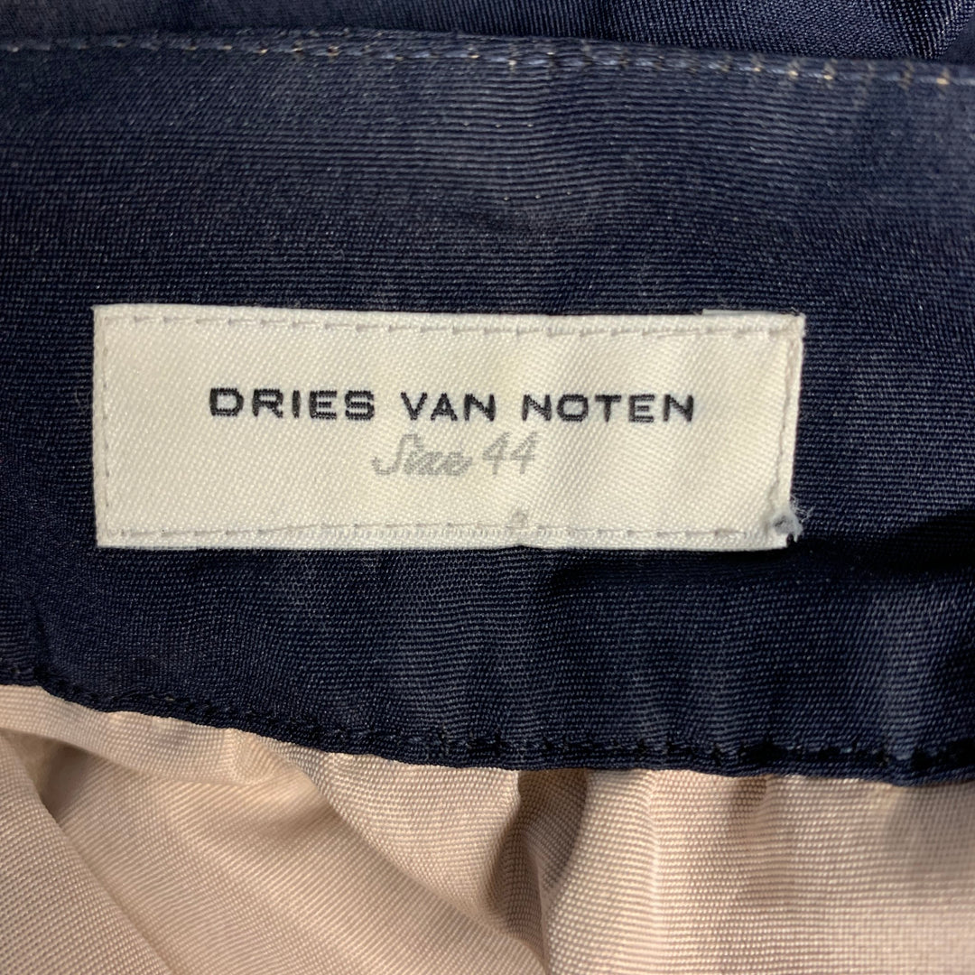 PRADA Talla 34 Pantalones cortos de mezcla de algodón azul marino con parte delantera plana