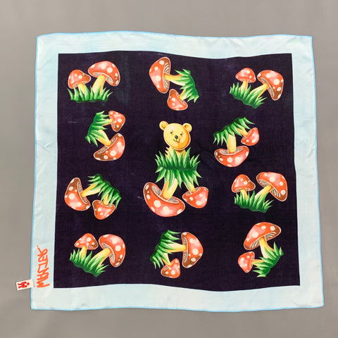 WALTER VAN BEIRENDONCK Multi-Color Teddy Bear & Mushroom Print Scarf
