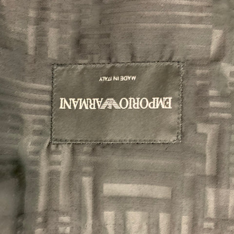 EMPORIO ARMANI Size 38 Black Jacquard Wool Blend Notch Lapel Sport Coat
