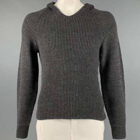 MARTIN MARGIELA Taille L Pull à capuche en mélange d'alpaga gris