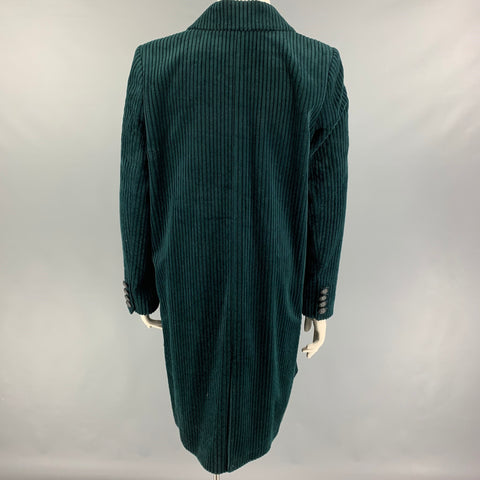 THE KOOPLES Size L Forest Green Cotton Corduroy Notch Lapel Coat
