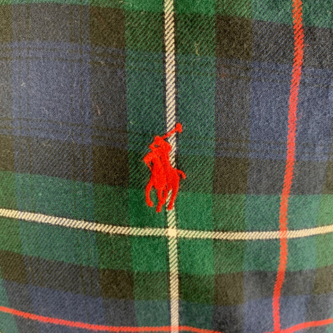 POLO by RALPH LAUREN Size S Green Blue Red Plaid Cotton Long Sleeve Shirt