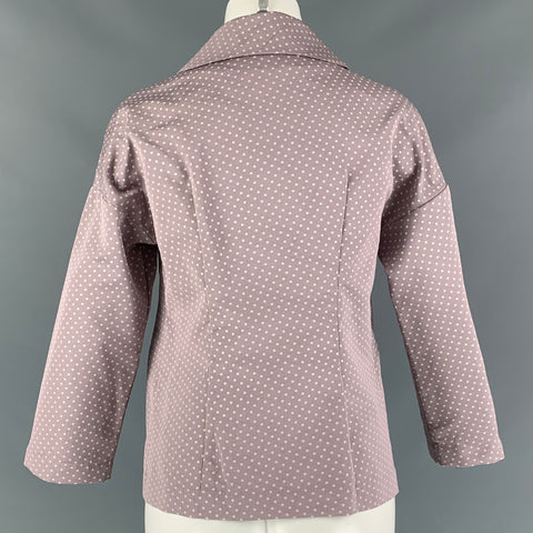 MARNI Size 4 Lilac  White Polyester &  Silk Polka Dot Jacket