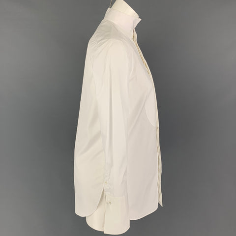 RALPH LAUREN Collection Size 4 White Cotton Tuxedo Shirt