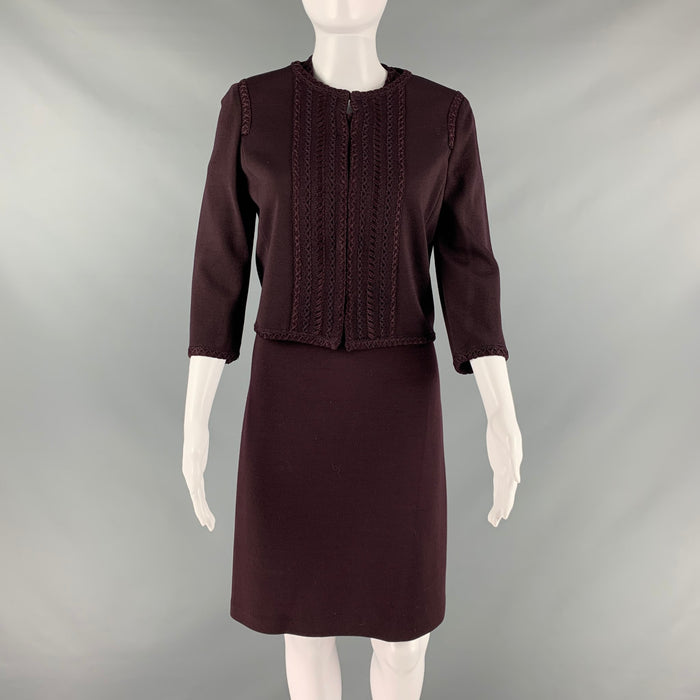 ST. JOHN Taille 2 Rayonne de laine marron sous les tenues du genou