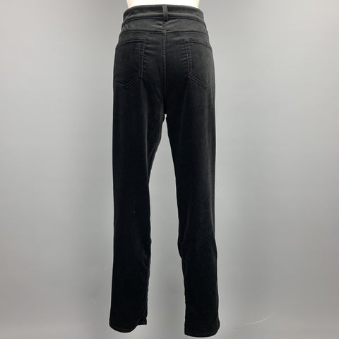 LORO PIANA Size 12 Black Cotton Slim Fit Dress Pants