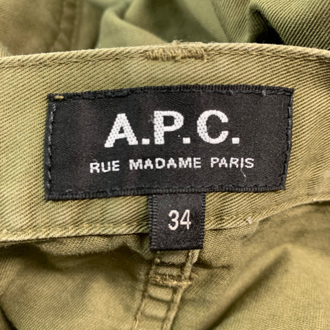A.P.C. Size 34 Green Cotton Jean Cut Casual Pants