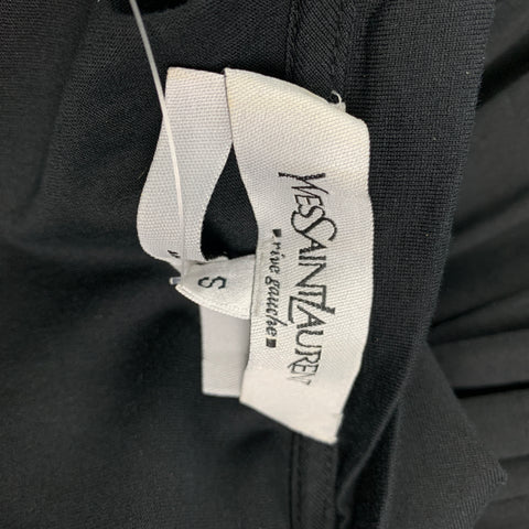 YVES SAINT LAURENT Size S Black Cotton Bubble Hem Dress