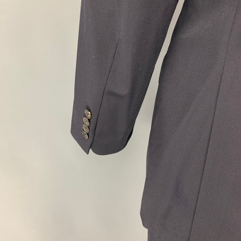 BOSS by HUGO BOSS Size 48 Long Navy Virgin Wool Notch Lapel 40 Suit