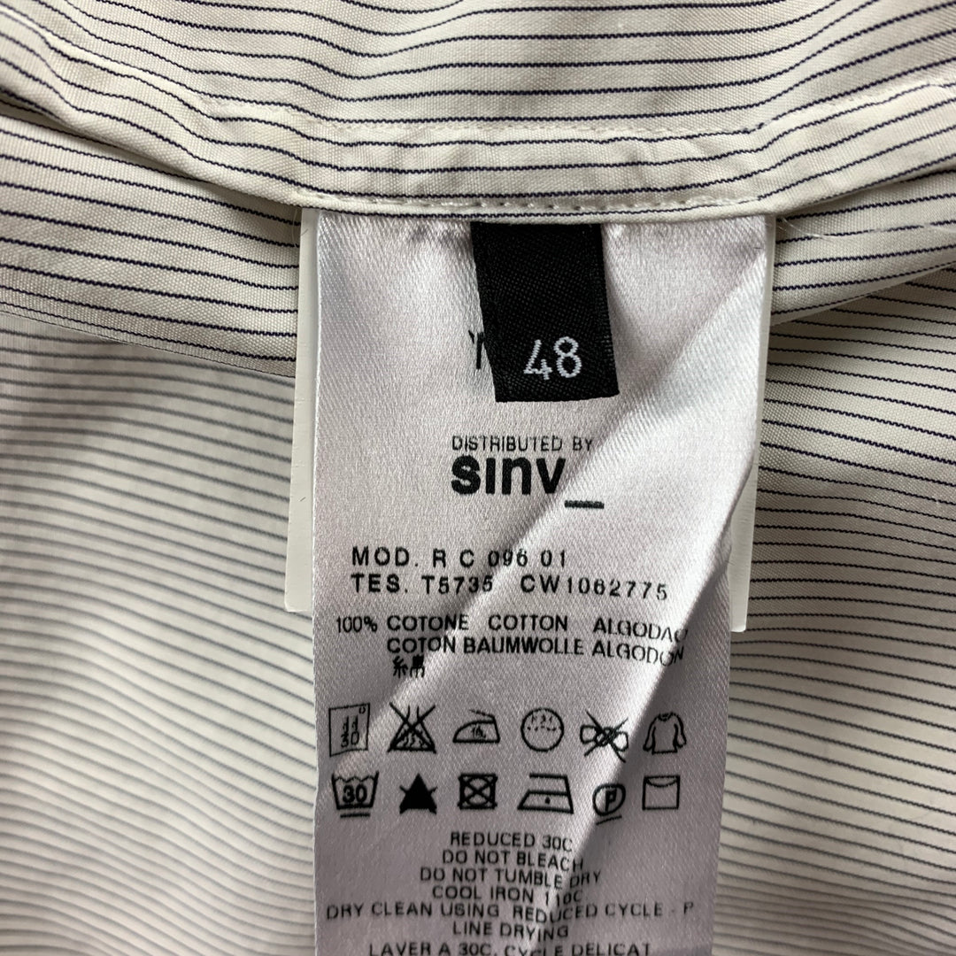 MCQ by ALEXANDER MCQUEEN Size S Beige & Black Pinstripe Cotton Long Sleeve Shirt
