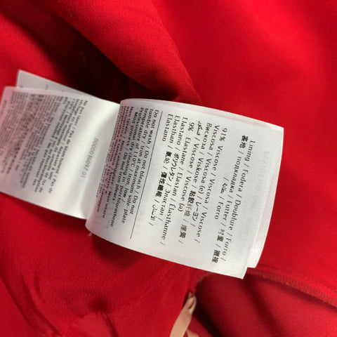 VALENTINO Pre-Fall 19 Size 0 Red Viscose Blend Lace Pleated Dress