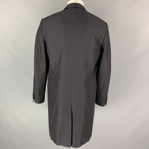 CALVIN KLEIN COLLECTION Size 38 Black Silk Notch Lapel Lightweight Coat