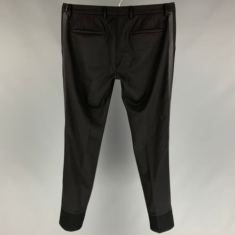 VIKTOR &amp; ROLF Talla 34 Pantalón de vestir de esmoquin de lana negro