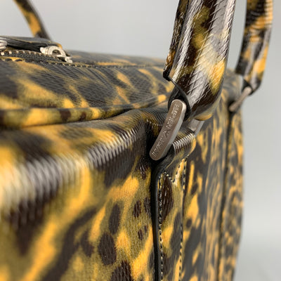EMPORIO ARMANI Olive Camouflage Patent Leather Luggage / Briefcase
