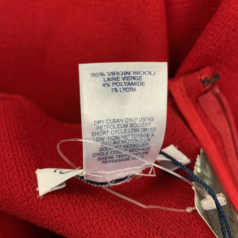 OSCAR DE LA RENTA Size 6 Red Virgin Wool Blend Shift Dress