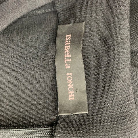 ISABELLA TONCHI Size 4 Black Velour Pleated A-line Dress