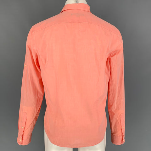 JOHN VARVATOS Size M Salmon Button Up Long Sleeve Shirt