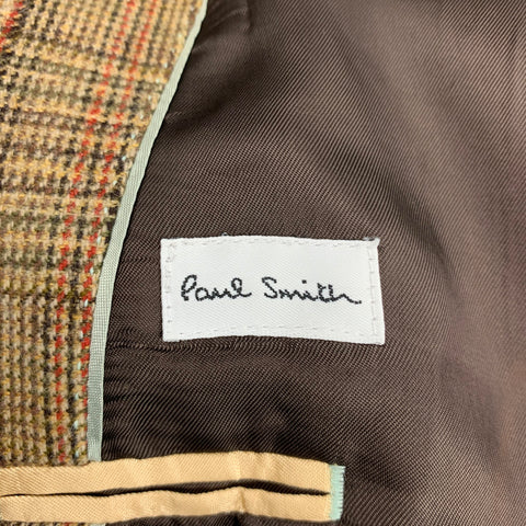 PAUL SMITH Size M Tan & Brown Plaid Wool Notch Lapel Sport Coat