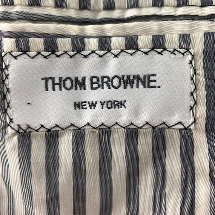 THOM BROWNE Chest Size 38 Black Solid Wool Notch Lapel Sport Coat