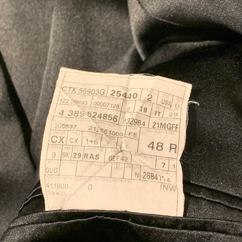 THE KOOPLES Size S Black Grey Grid Wool Blend Notch Lapel Coat