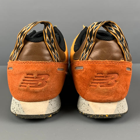NEW BALANCE Size 10.5 Orange Brown Mixed Fabrics Low Top Sneakers