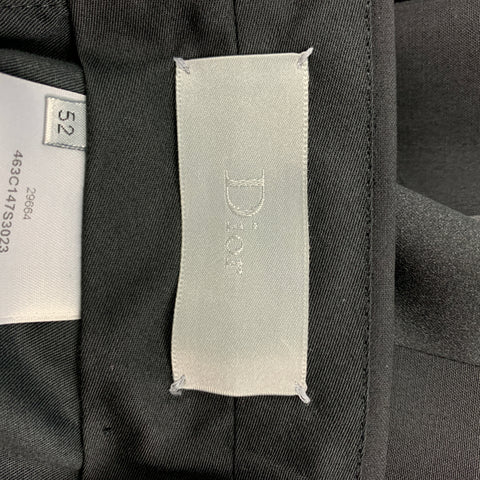DIOR HOMME Size 36 Black Wool / Mohair Tuxedo Dress Pants