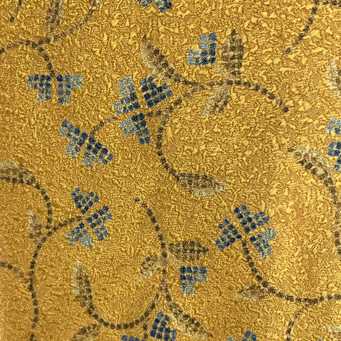 ERMENEGILDO ZEGNA Yellow Blue Abstrack Floral Silk Tie