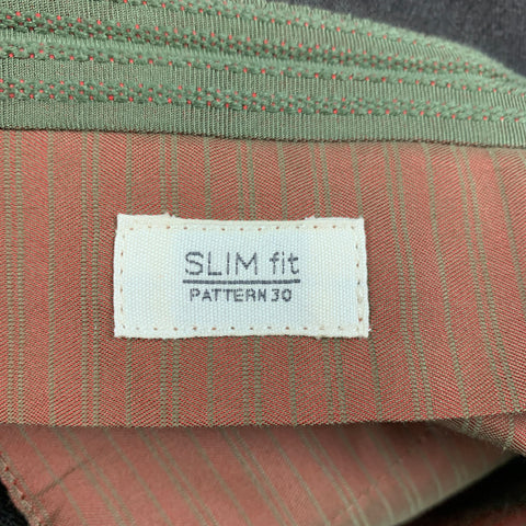INCOTEX Size 30 Brown Wool Flat Front Dress Pants