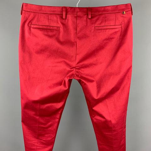 PAUL SMITH Size 36 Burgundy Cotton Zip Fly Dress Pants