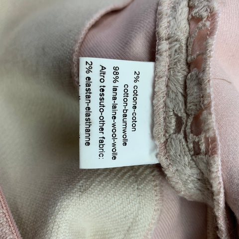 LUISA BECCARIA Taille 4 Blush Off White Robe tricotée en coton/laine