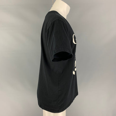 GUCCI Talla M Camiseta de manga corta de algodón con logo blanco y negro