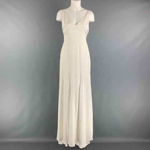 ASOS Size 6 Cream Viscose Spaghetti Straps Long Dress