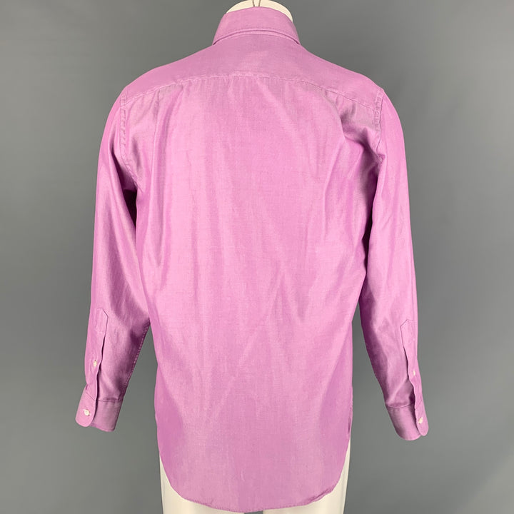LORO PIANA Size M Purple Cotton Button Down Long Sleeve Shirt