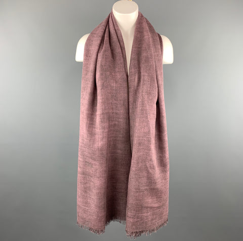 JIL SANDER Oversized Purple Cashmere / Silk Fringe Scarf