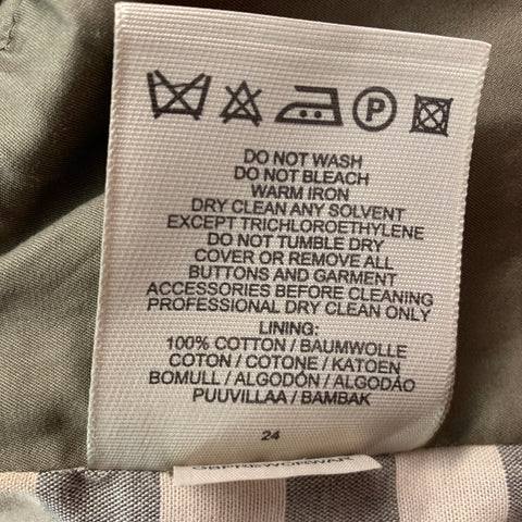 BURBERRY LONDON Size L Green Cotton Patch Pockets Trenchcoat