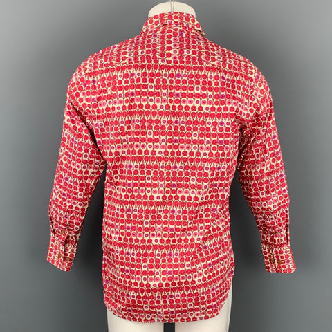ROBERT GRAHAM Size S Red & White Floral Cotton Button Up Long Sleeve Shirt
