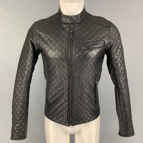 SERGE PARIENTE Size S Black Quilted Biker Jacket