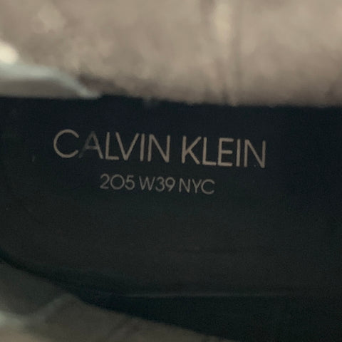 CALVIN KLEIN 205W39NYC Taille 12 Bottes à enfiler en cuir brodé noir