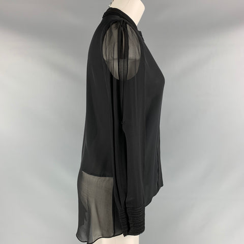 ELIE TAHARI Size XS Black Silk Blouse